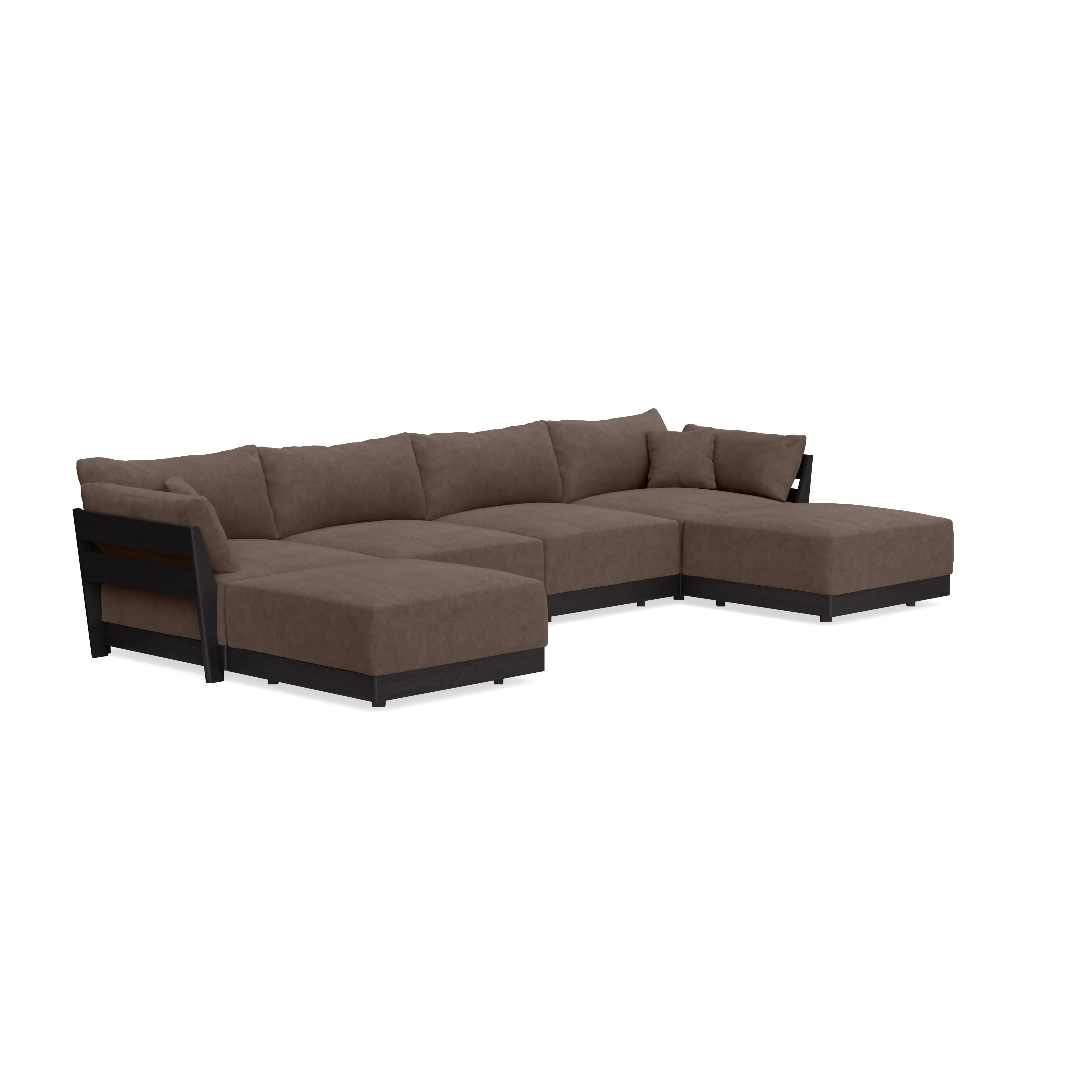 Modular Bondi Black 4-Seater U-Sectional in Chocolate | Classic Blend