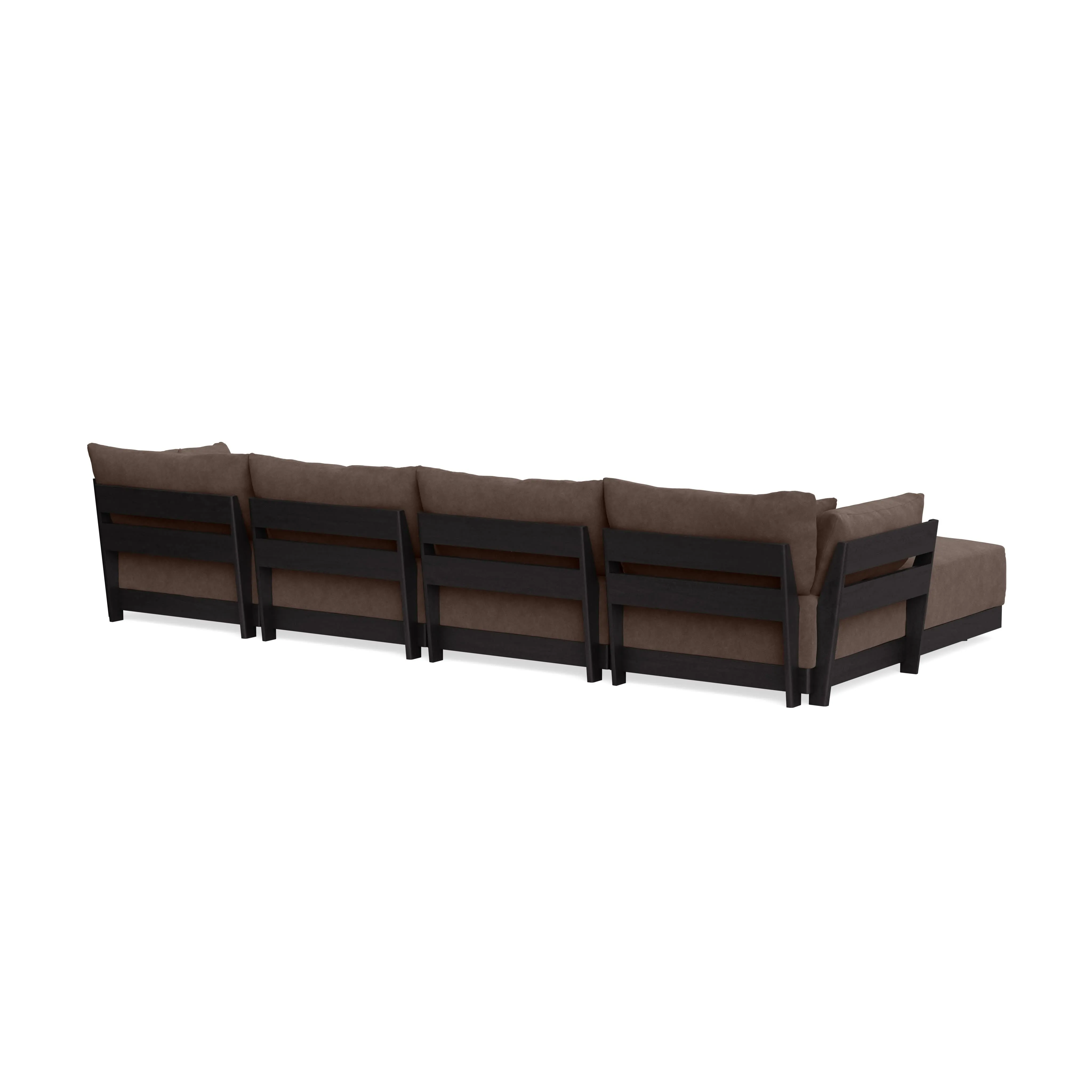 Modular Bondi Black 4-Seater U-Sectional in Chocolate | Classic Blend