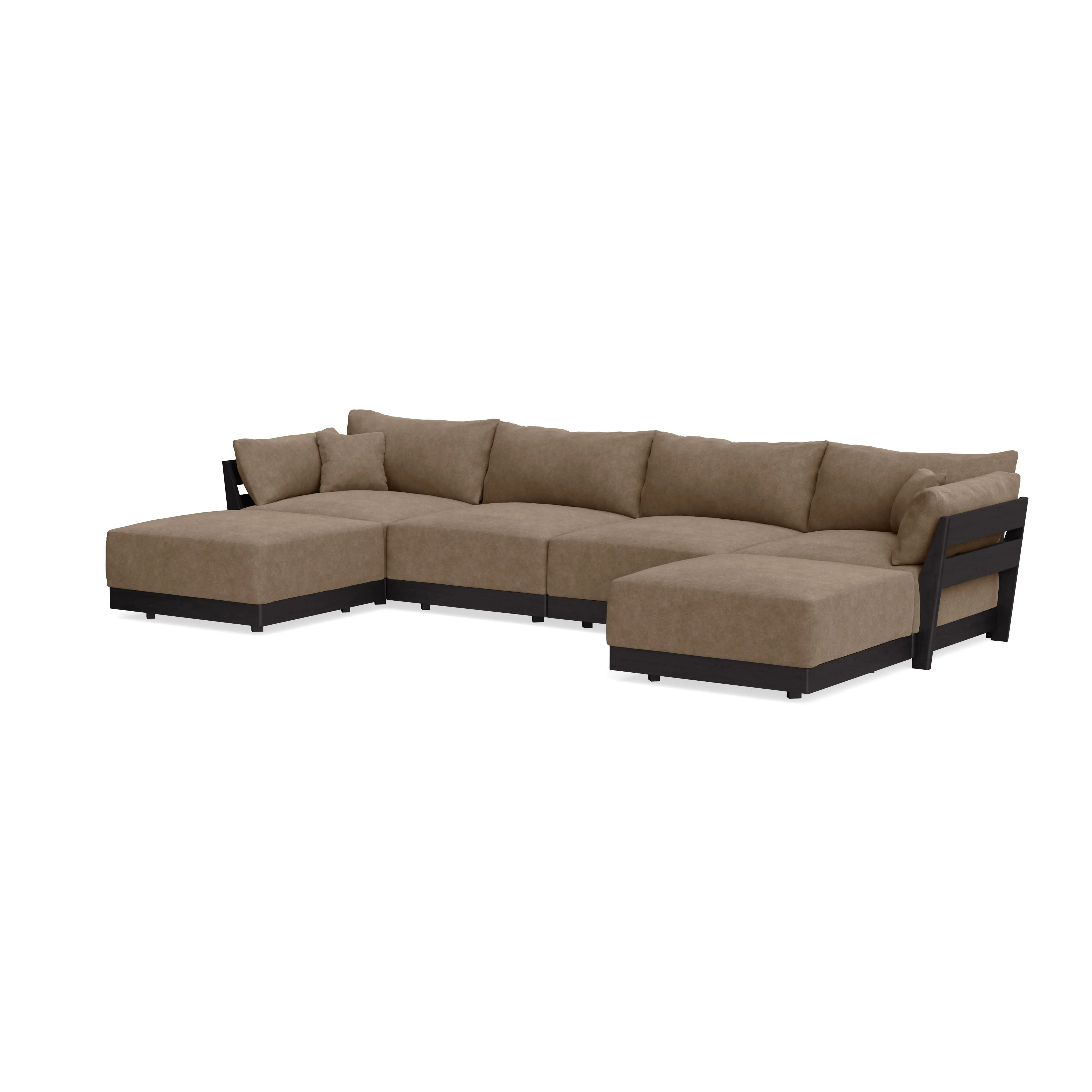 Modular Bondi Black 4-Seater U-Sectional in Coffee | Classic Blend