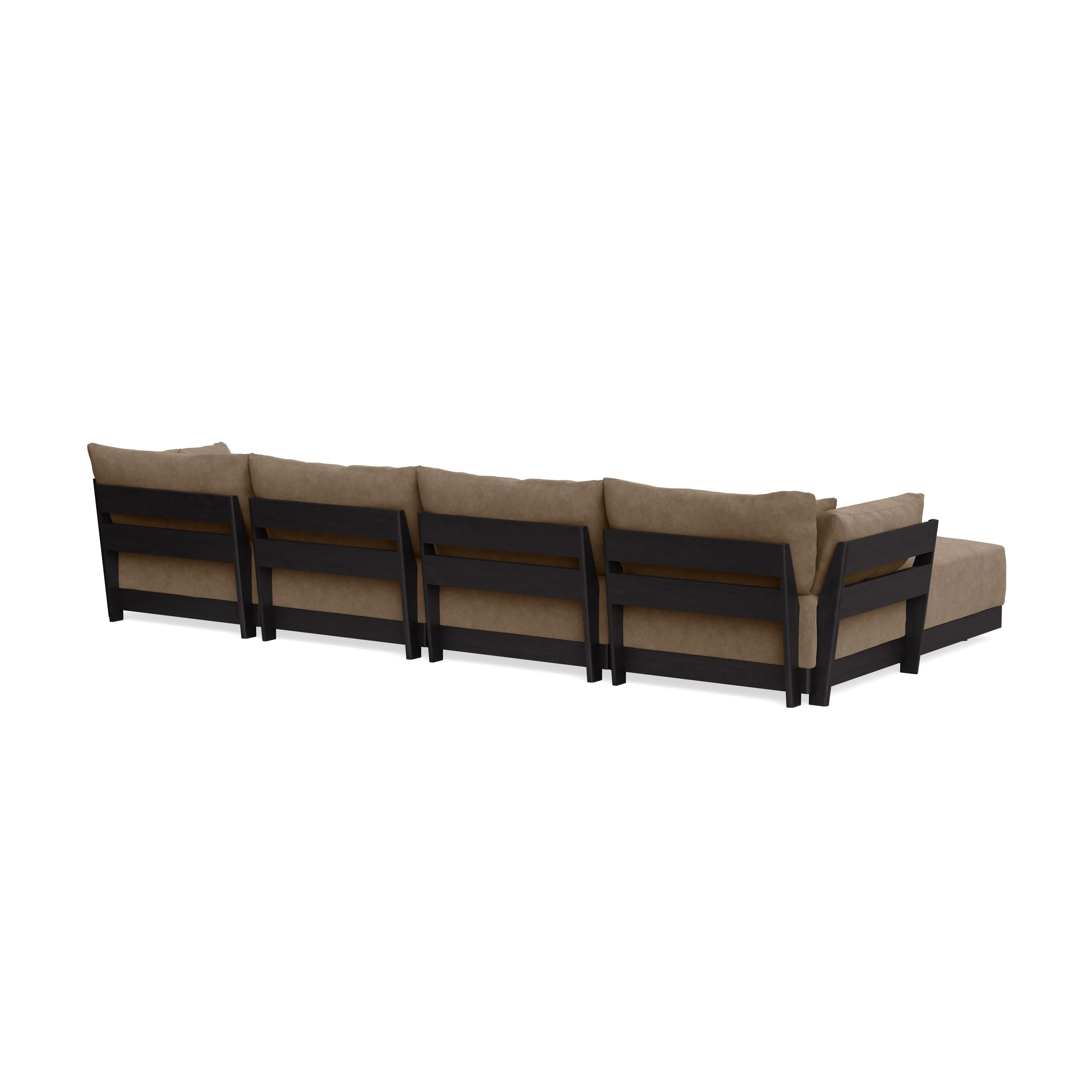 Modular Bondi Black 4-Seater U-Sectional in Coffee | Classic Blend