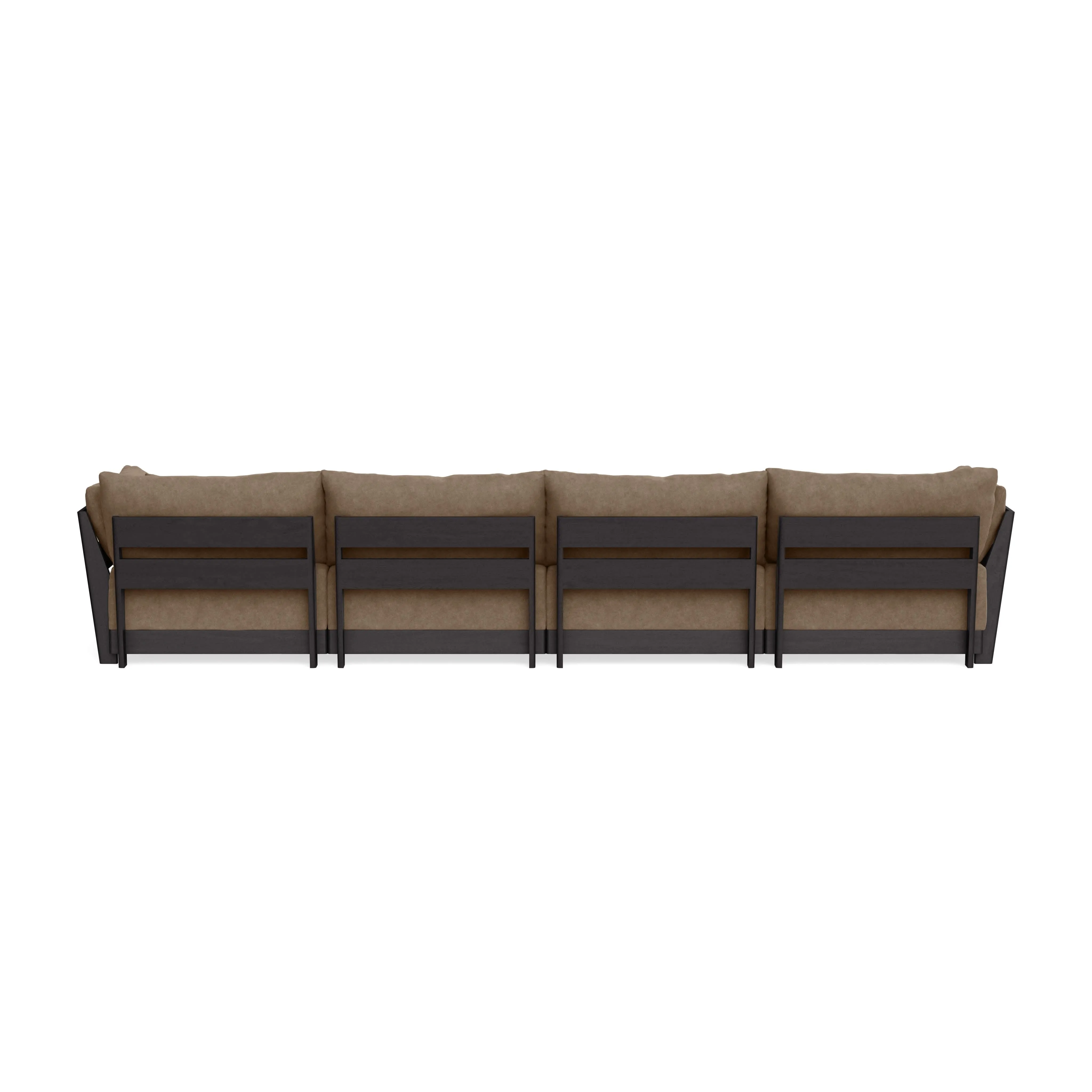 Modular Bondi Black 4-Seater U-Sectional in Coffee | Classic Blend