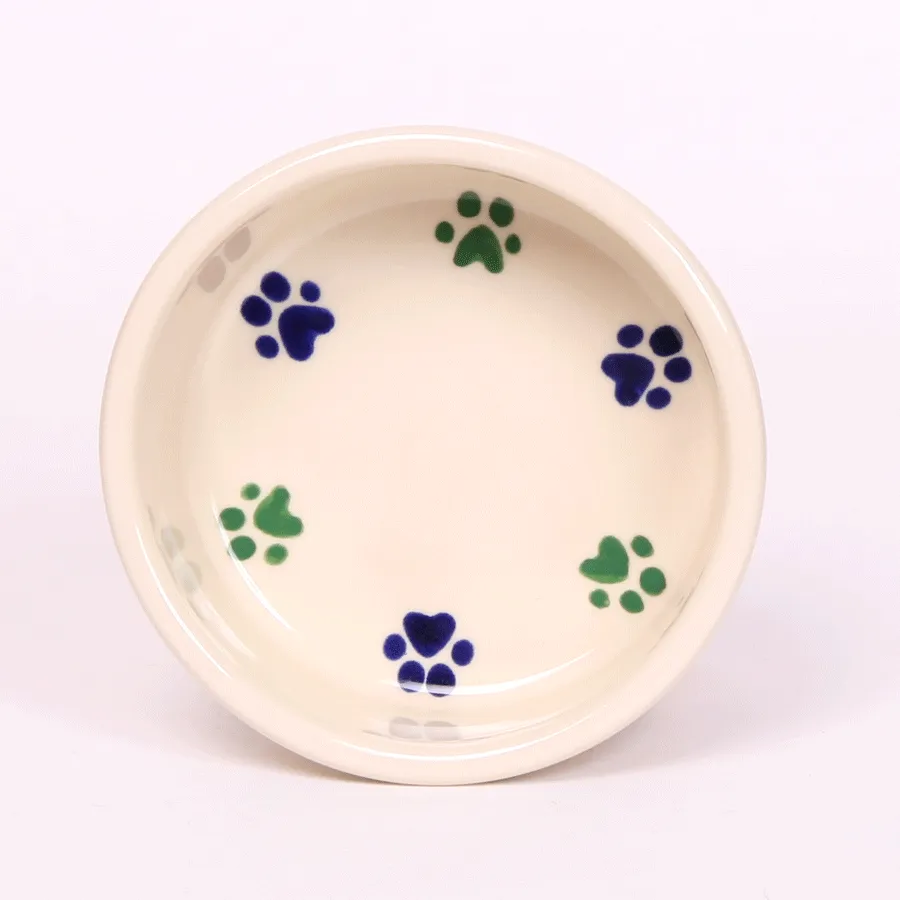 NEW! ROUND PRINTS SMALL COOL PET DISH SET by Emerson Creek Pottery Made in USA Set, Small Pet2734