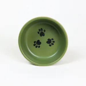 NEW! Set of 2 Small Moss Brookline Pet Bowls by Emerson Creek Pottery Made in USA BL-2781