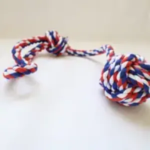 Old Glory Rope Ball Tug for Medium Size Dogs