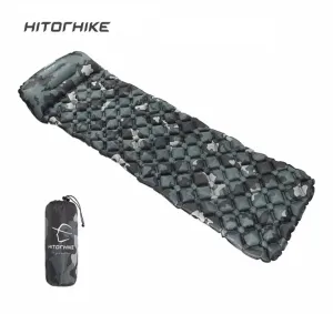 Outdoor Sleeping Pad Camping Inflatable Mattress with Pillows Travel Mat Folding Bed Ultralight Air Cushion Hiking Trekking