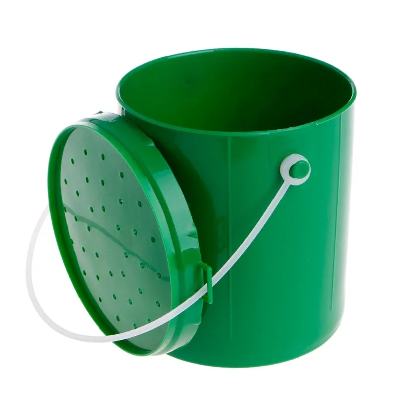 Plastic Bait Bucket Lightweight Portable Handle Breathable Lid 2 Sizes