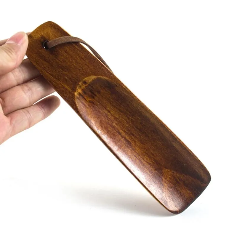 Portable Dutch Wood Short Handled Shoehorn