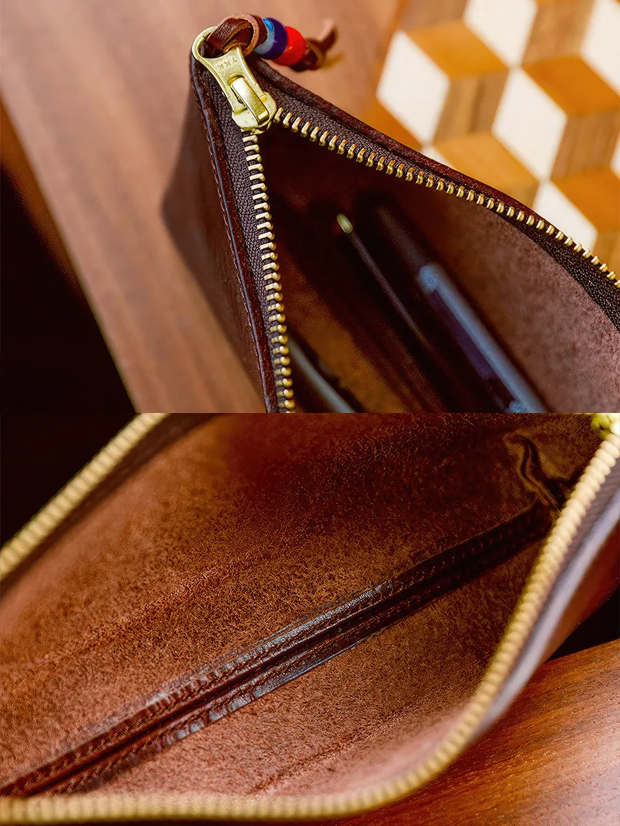 Retro Handmade Leather Pen Bag