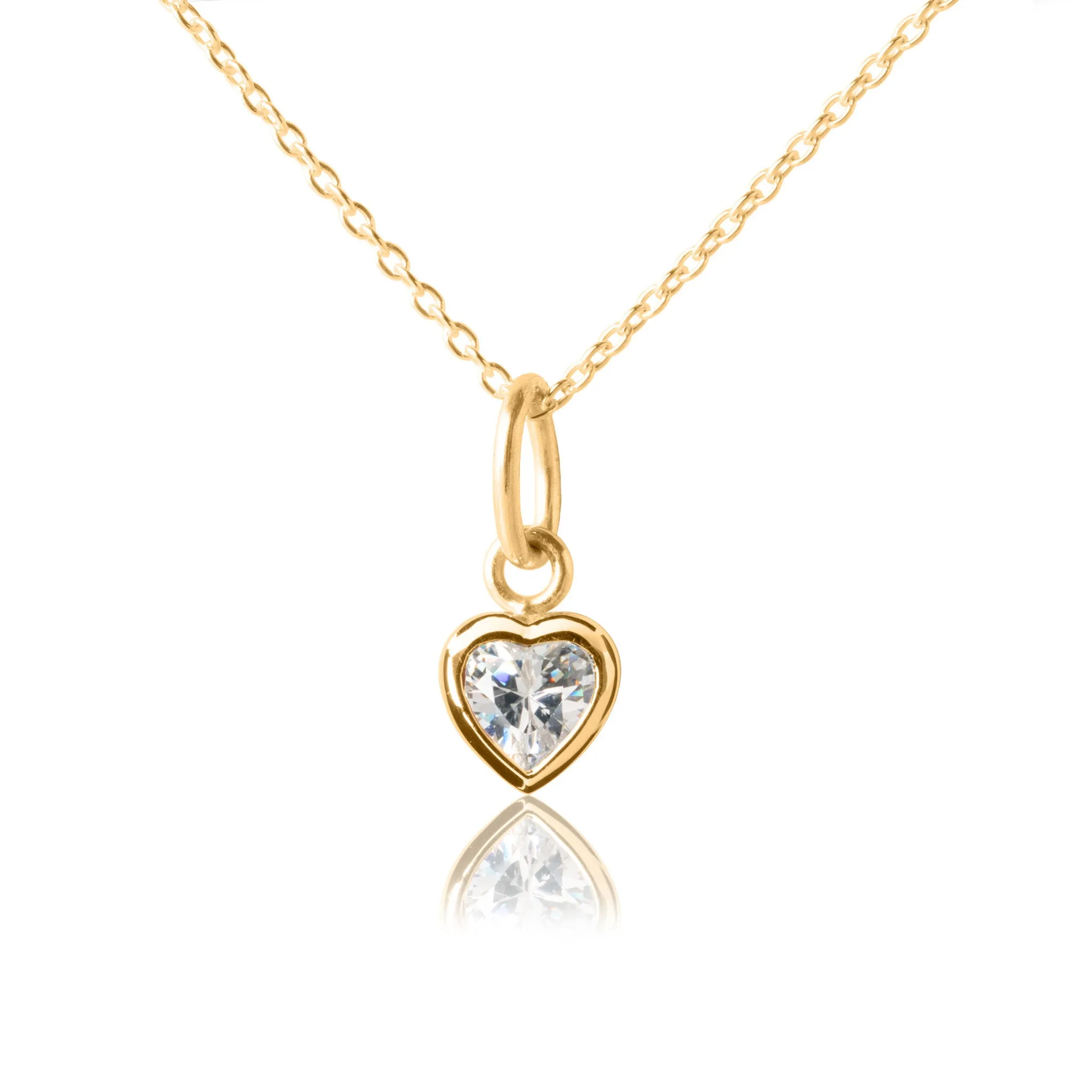 Sparkle Heart Pendant - Yellow Gold