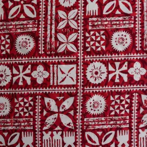 Traditional Polynesian Tapa Design Fabric | Cotton