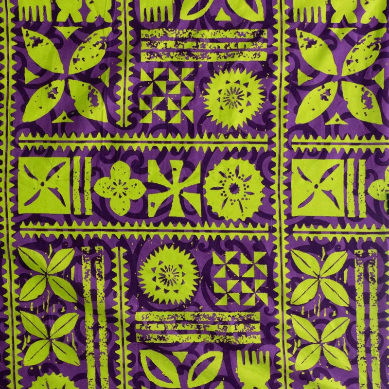 Traditional Polynesian Tapa Design Fabric | Cotton