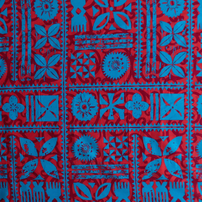 Traditional Polynesian Tapa Design Fabric | Cotton