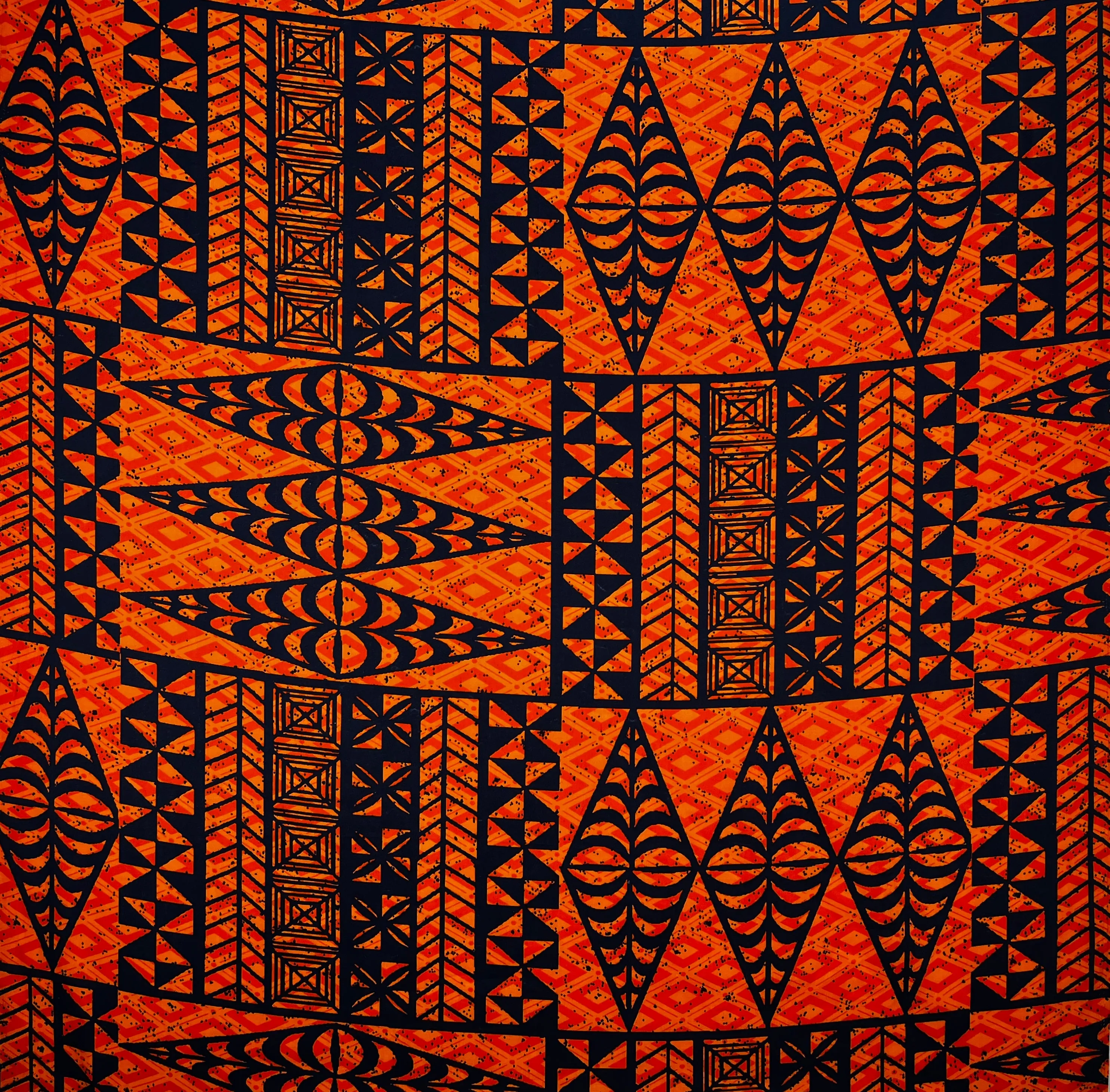 Traditional Tongan Geometric Design Fabric | Cotton