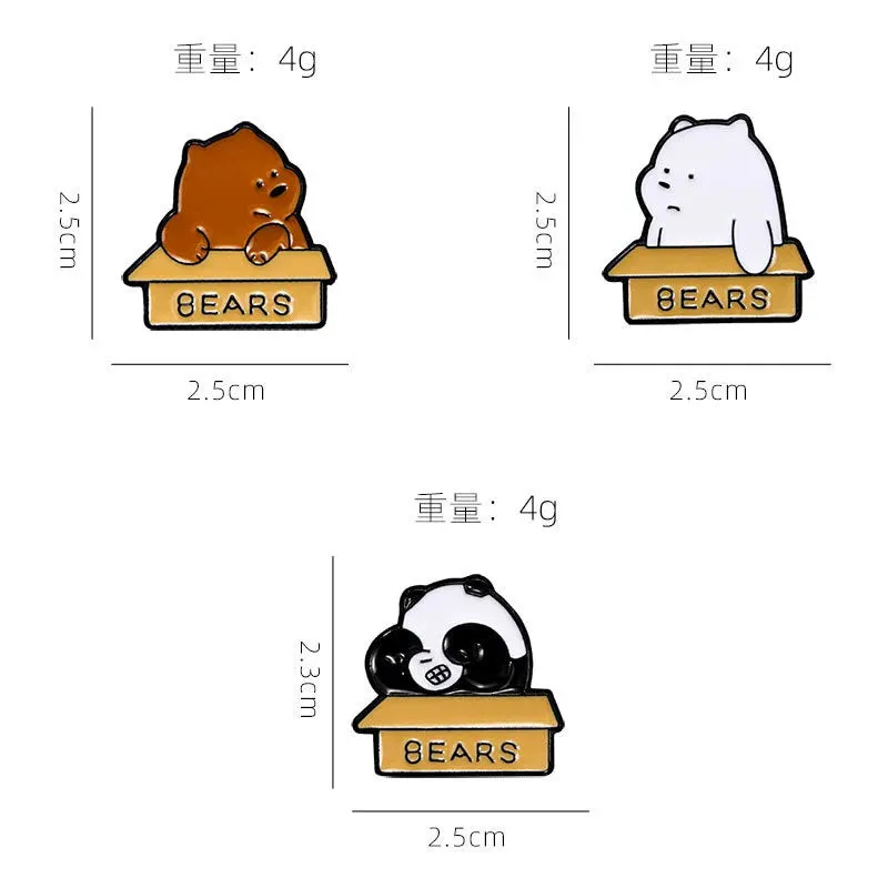 'We Bare Bears' Enamel Pin And Broach